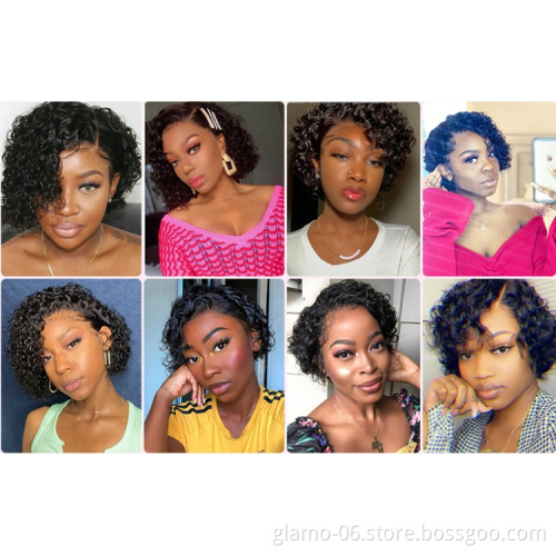 Short Bob Wigs Human Lace Frontal Closure Bob Wigs 150%250% 300% Full Brazilian Cuticle Aligned Human Hair Wig